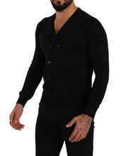 Black Cashmere Button Down Cardigan Sweater Dolce & Gabbana