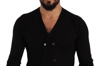 Black Cashmere Button Down Cardigan Sweater Dolce & Gabbana