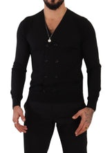 Black Cashmere Button Down Cardigan Sweater Dolce & Gabbana