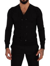 Black Cashmere Button Down Cardigan Sweater Dolce & Gabbana