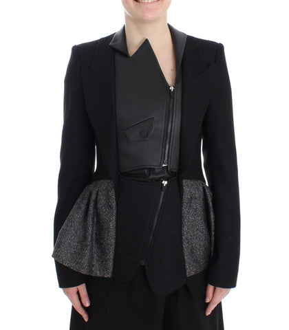 Black Short Blazer Coat Biker Jacket KAALE SUKTAE