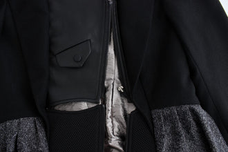 Black Short Blazer Coat Biker Jacket KAALE SUKTAE
