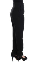 Black High Waist Straight Slim Dress Pants KAALE SUKTAE