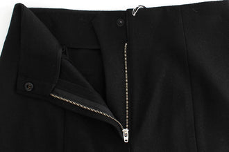 Black High Waist Straight Slim Dress Pants KAALE SUKTAE