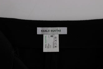 Black High Waist Straight Slim Dress Pants KAALE SUKTAE