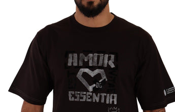 Bordeaux Cotton L-Amore Print Crewneck T-shirt Dolce & Gabbana