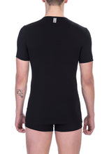 Black Cotton Men's V-Neck T-Shirt Bikkembergs