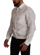 White Cotton Button Down Men Collared Shirt Dolce & Gabbana