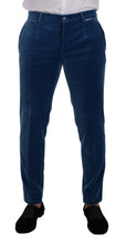 Blue SICILIA Velvet Slim Fit 2 Piece Suit Dolce & Gabbana