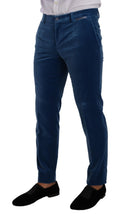 Blue SICILIA Velvet Slim Fit 2 Piece Suit Dolce & Gabbana
