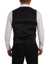 Black Striped Wool Silk Waistcoat Vest Dolce & Gabbana