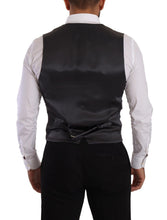 Gray Striped Double Breasted Waistcoat Vest Dolce & Gabbana