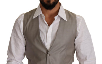 Beige Wool Single Breasted Waistcoat Vest Dolce & Gabbana