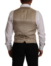 Beige Cotton Silk Slim Fit Waistcoat Vest Dolce & Gabbana