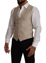 Beige Cotton Silk Slim Fit Waistcoat Vest Dolce & Gabbana