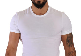 White Round Neck Cotton Stretch T-shirt Underwear Dolce & Gabbana