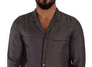 Gray Fantasy Pattern Pajama Top Mens Shirt Dolce & Gabbana