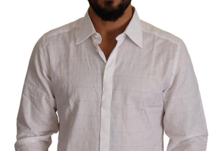 White GOLD Cotton Slim Fit Dress Formal Shirt Dolce & Gabbana