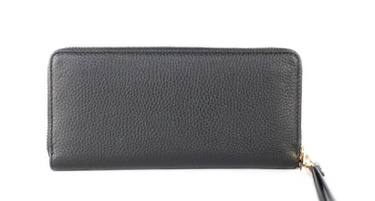 Jet Set Travel Large Black Pebble Leather Continental Wrist Wallet Michael Kors