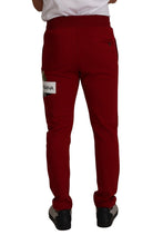 Red Cotton Logo Patch Sweatpants Jogging Pants Dolce & Gabbana