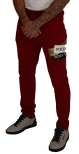 Red Cotton Logo Patch Sweatpants Jogging Pants Dolce & Gabbana