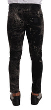 Black Patterned Skinny Slim Fit Jeans Dolce & Gabbana