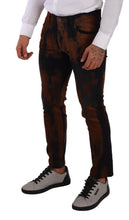 Black Brown Tie Dye Cotton Skinny Denim Jeans Dolce & Gabbana