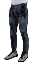 Blue Black Cotton Skinny Denim Jeans Dolce & Gabbana