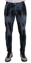 Blue Black Cotton Skinny Denim Jeans Dolce & Gabbana