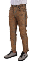 Brown Distressed Cotton Regular Denim Jeans Dolce & Gabbana