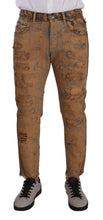 Brown Distressed Cotton Regular Denim Jeans Dolce & Gabbana