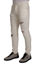White Tattered Skinny Cotton Men Denim Jeans Dolce & Gabbana