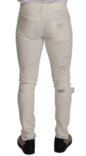White Tattered Skinny Cotton Men Denim Jeans Dolce & Gabbana