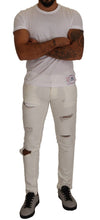White Tattered Skinny Cotton Men Denim Jeans Dolce & Gabbana