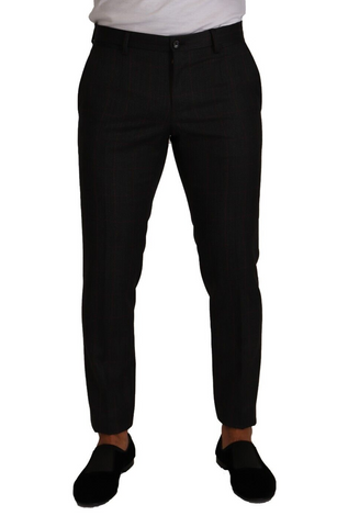 Gray Check Wool Formal Trouser Dress Pants Dolce & Gabbana
