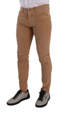 Brown Corduroy Cotton Skinny Slim Fit Jeans Dolce & Gabbana