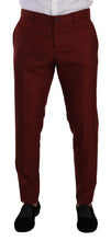 Red Cashmere Silk Dress Men Trouser Pants Dolce & Gabbana