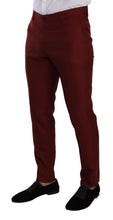 Red Cashmere Silk Dress Men Trouser Pants Dolce & Gabbana