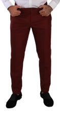 Red Cashmere Silk Dress Men Trouser Pants Dolce & Gabbana