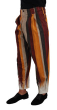 Multicolor Striped Cotton Tapered Trouser Pants Dolce & Gabbana