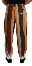 Multicolor Striped Cotton Tapered Trouser Pants Dolce & Gabbana