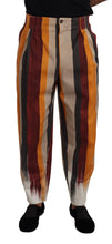 Multicolor Striped Cotton Tapered Trouser Pants Dolce & Gabbana