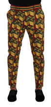 Multicolor Logo Mania Cotton Tapered Trouser Pants Dolce & Gabbana