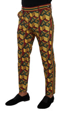 Multicolor Logo Mania Cotton Tapered Trouser Pants Dolce & Gabbana