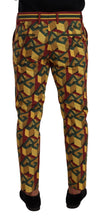 Multicolor Logo Mania Cotton Tapered Trouser Pants Dolce & Gabbana