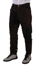 Brown Cotton Distressed Regular Denim Jeans Dolce & Gabbana