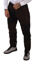 Brown Cotton Distressed Regular Denim Jeans Dolce & Gabbana