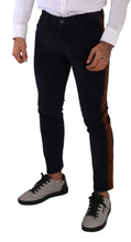 Blue Cotton Stretch Skinny Corduroy Jeans Dolce & Gabbana
