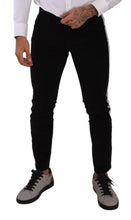 Black Cotton Stretch Skinny Corduroy Jeans Dolce & Gabbana