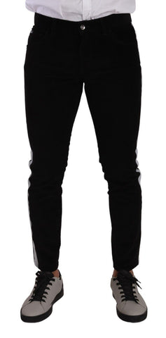 Black Cotton Stretch Skinny Corduroy Jeans Dolce & Gabbana